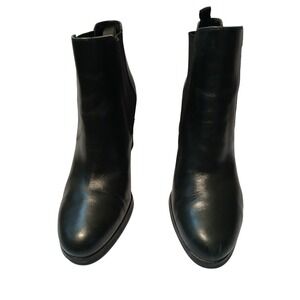 Michael Kors Black Leather Block Heel Chelsea Ankle Boots Women's Size 8.5